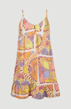 Strandjurk Malu | Yellow Scarf Print