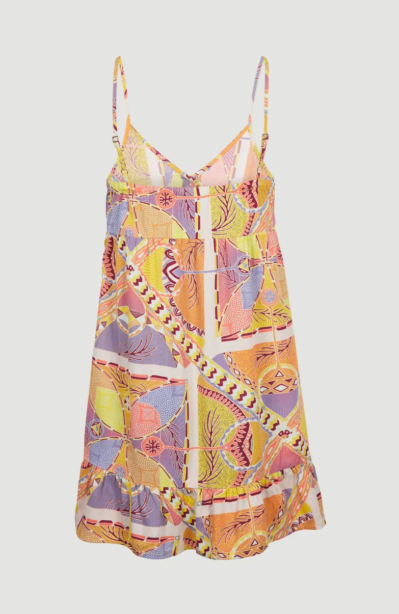 Strandjurk Malu | Yellow Scarf Print