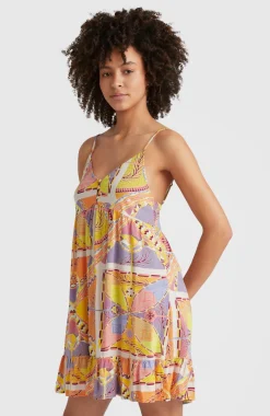 Strandjurk Malu | Yellow Scarf Print