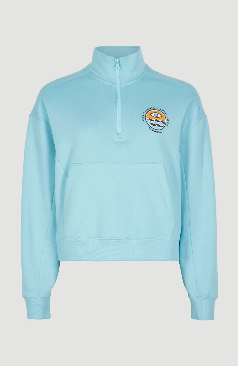 Sweater Cove Met Halve Rits | Blue Topaz