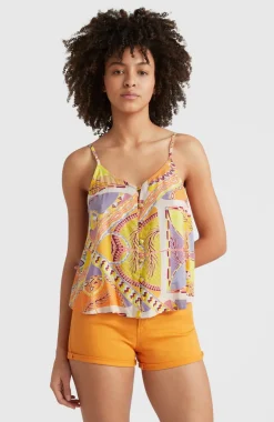 Tanktop Tiare Woven | Yellow Scarf Print