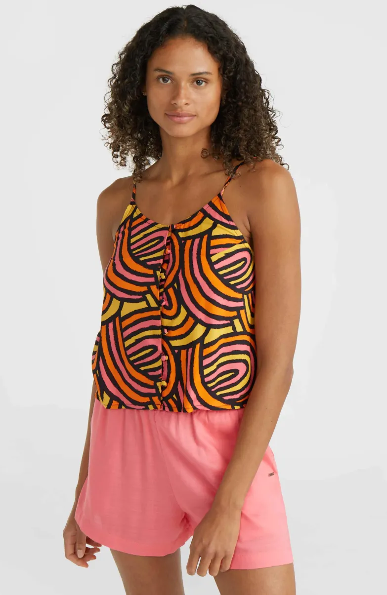Tiare Woven Tanktop | Orange Rainbow Stripe