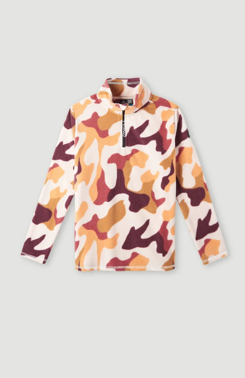 Trui Printed Fleece Met Halve Rits | Purple Hiker Camo