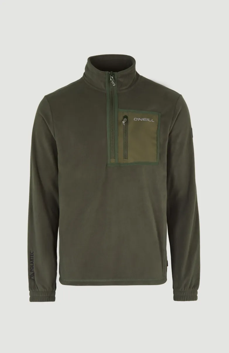 Trui Utility Light Fleece Met Halve Rits | Forest Night