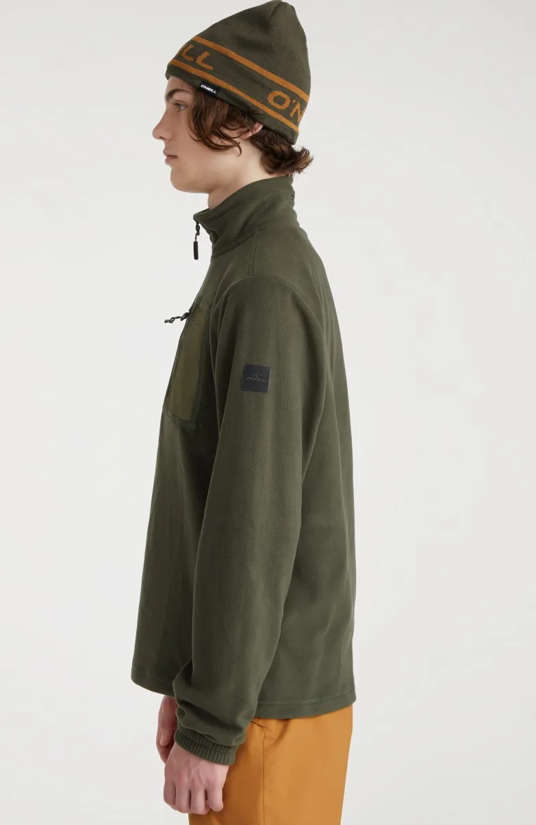 Trui Utility Light Fleece Met Halve Rits | Forest Night