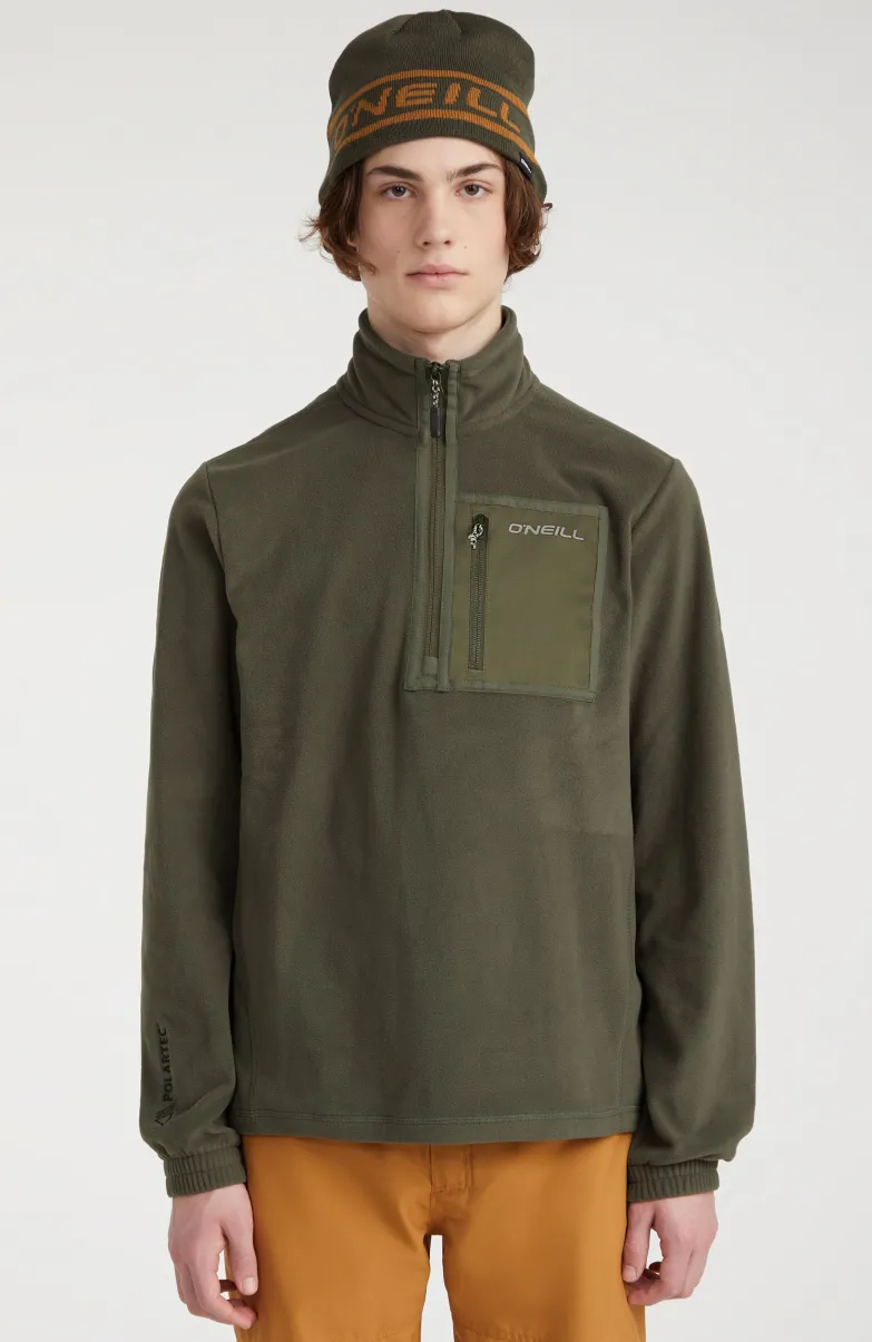 Trui Utility Light Fleece Met Halve Rits | Forest Night
