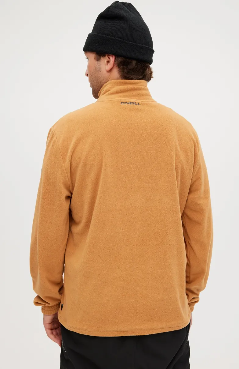 Trui Utility Light Fleece Met Halve Rits | Rich Caramel