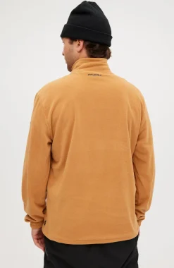 Trui Utility Light Fleece Met Halve Rits | Rich Caramel