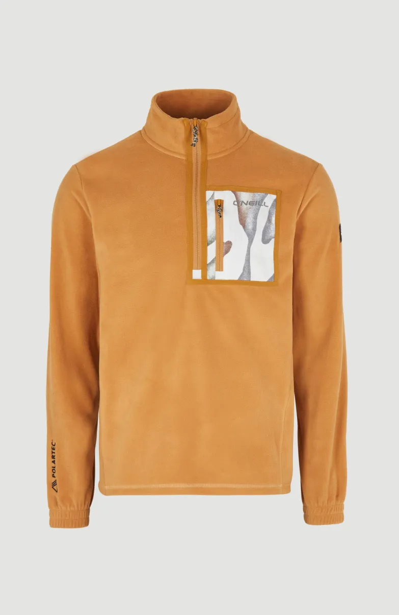 Trui Utility Light Fleece Met Halve Rits | Rich Caramel