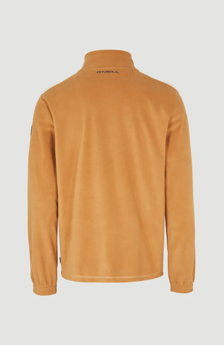 Trui Utility Light Fleece Met Halve Rits | Rich Caramel