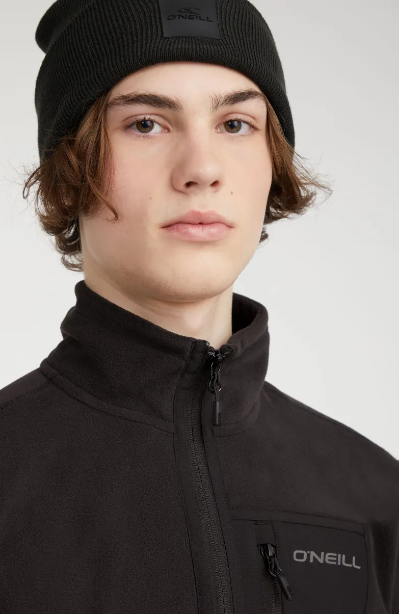 Trui Utility Light Fleece Met Halve Rits | Black Out