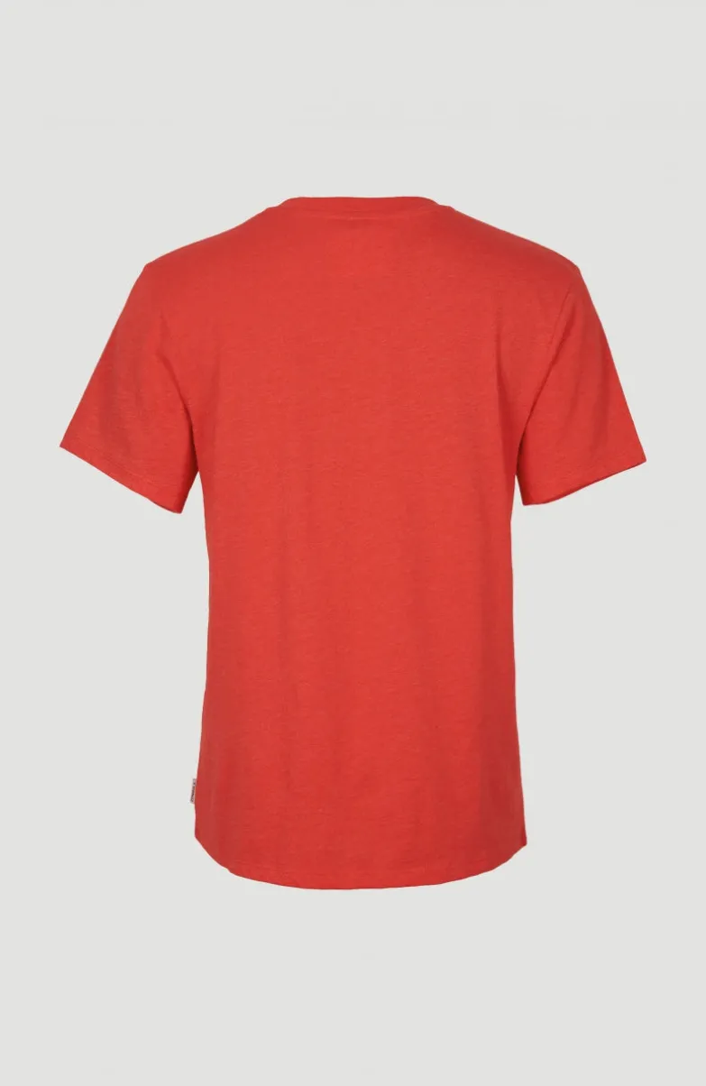 T-shirt Essentials Met V-hals | Sunrise Red