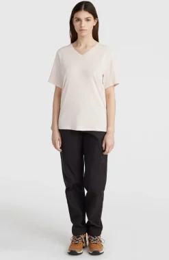 T-shirt Essentials Met V-hals | Peach Whip