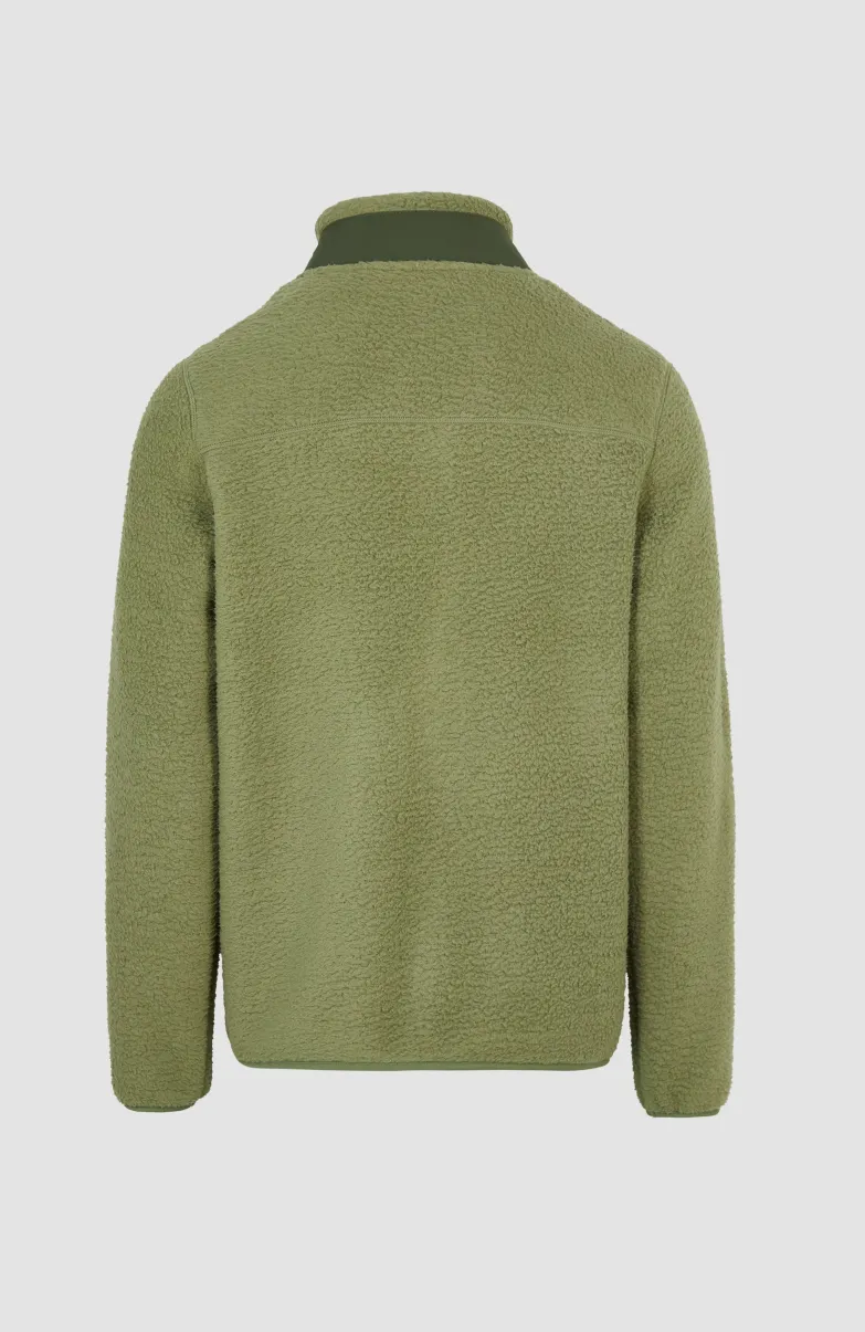 Vest High-Pile Fleece | Deep Lichen Green