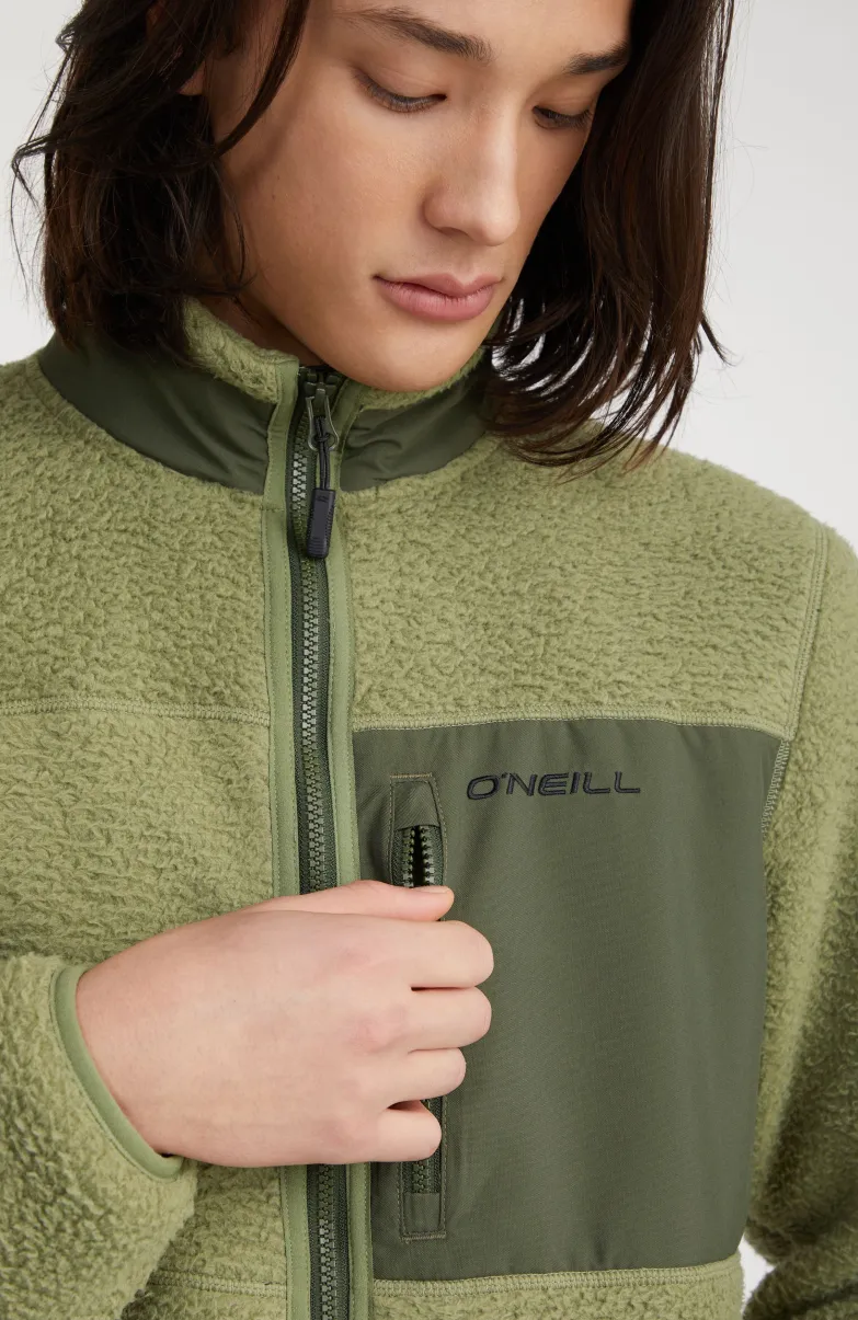 Vest High-Pile Fleece | Deep Lichen Green