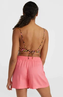 Wave Crop Bikinitop | Orange Rainbow Stripe