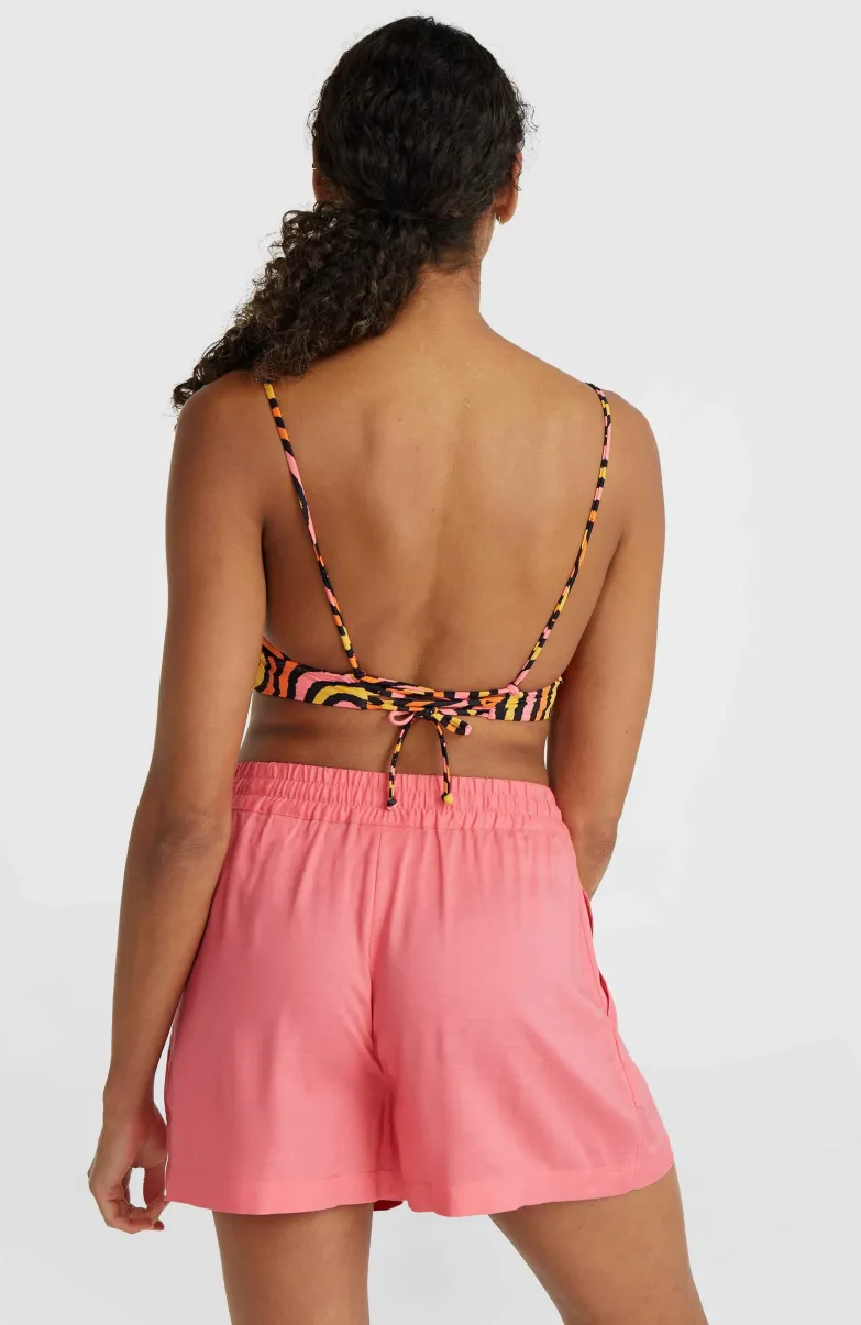 Wave Crop Bikinitop | Orange Rainbow Stripe