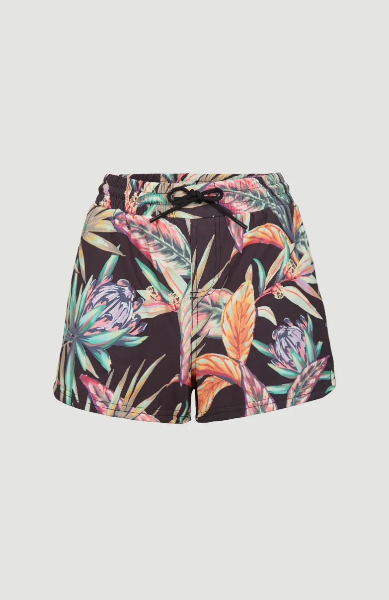 Zwemshort Anglet | Black Tropical Flower
