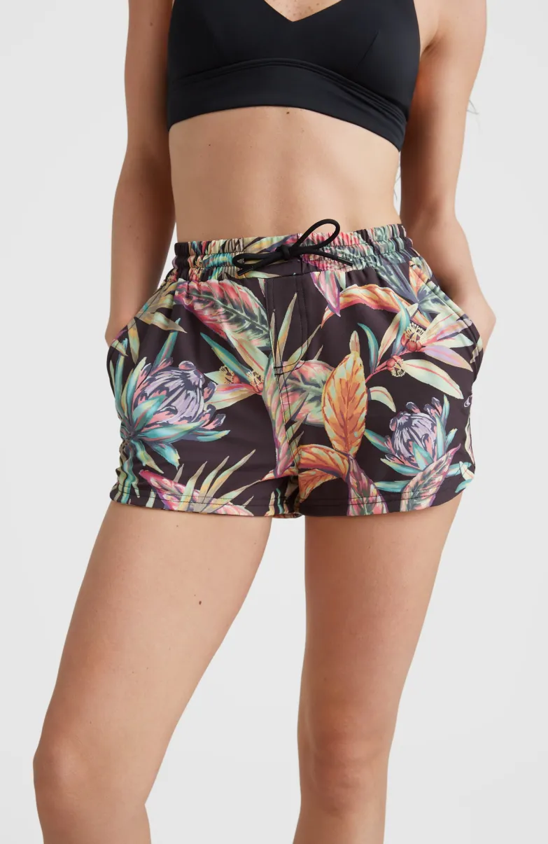 Zwemshort Anglet | Black Tropical Flower