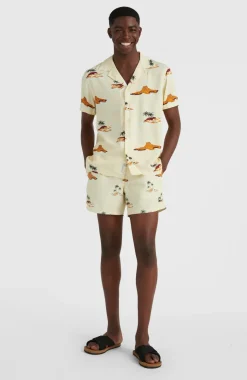 Zwemshort Cali Print 15'' | Beige Lost Island