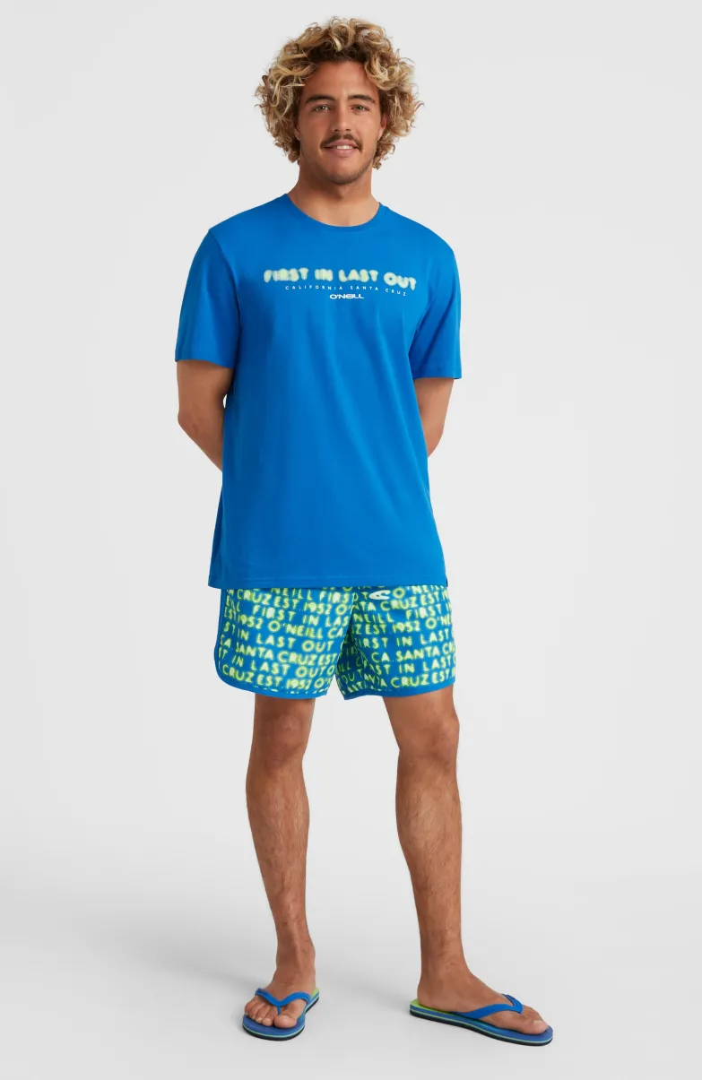 Zwemshort Scallop Neon 16'' | Bright Blue Neon Lights