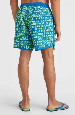 Zwemshort Scallop Neon 16'' | Bright Blue Neon Lights