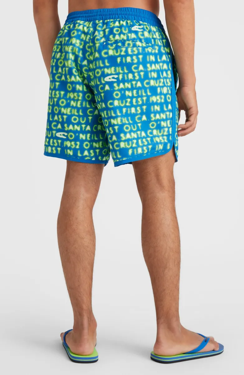 Zwemshort Scallop Neon 16'' | Bright Blue Neon Lights