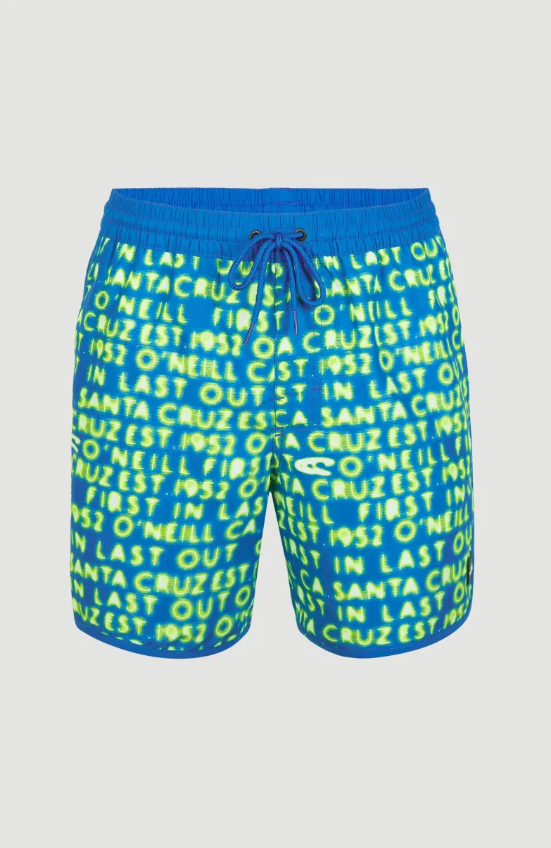 Zwemshort Scallop Neon 16'' | Bright Blue Neon Lights