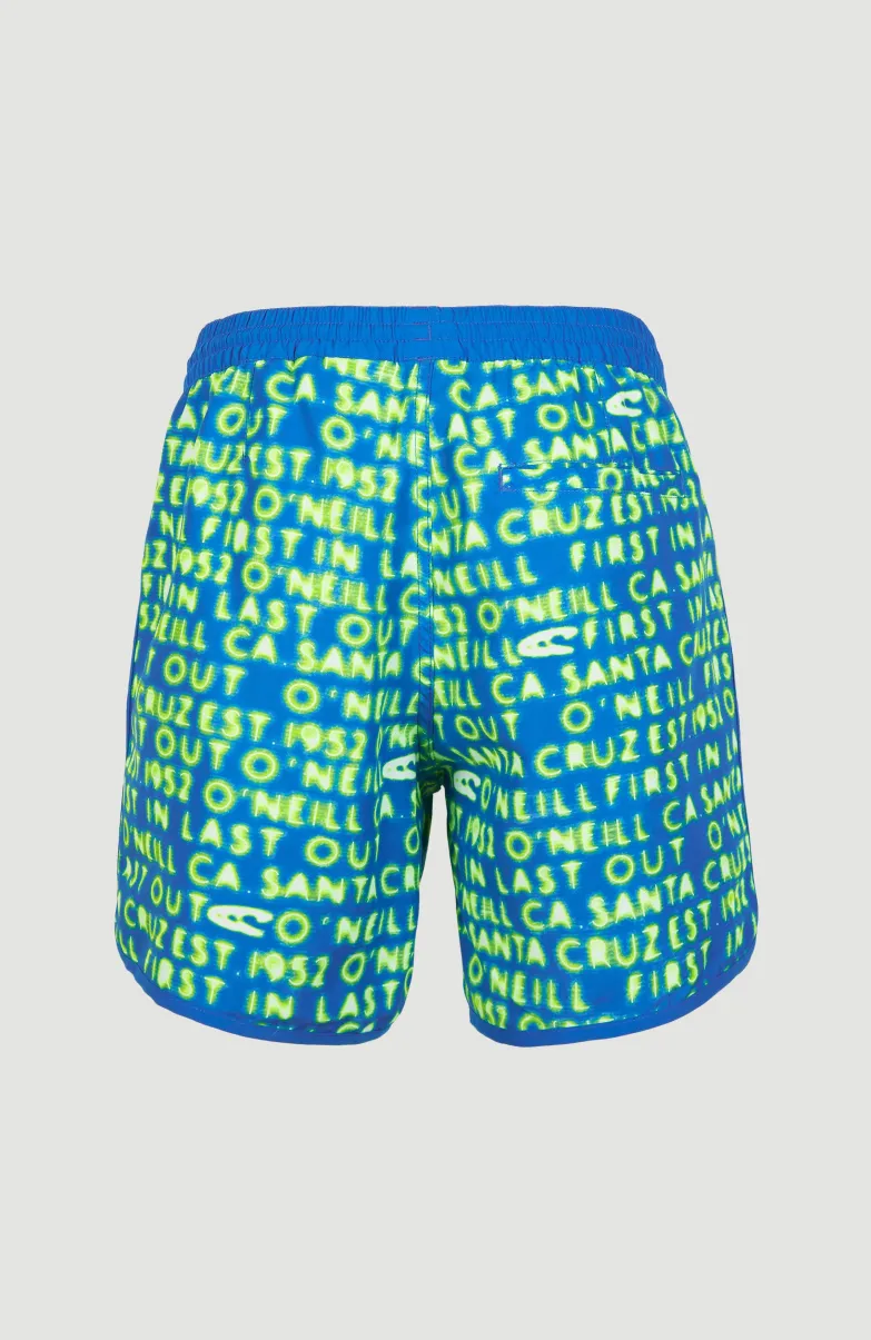 Zwemshort Scallop Neon 16'' | Bright Blue Neon Lights