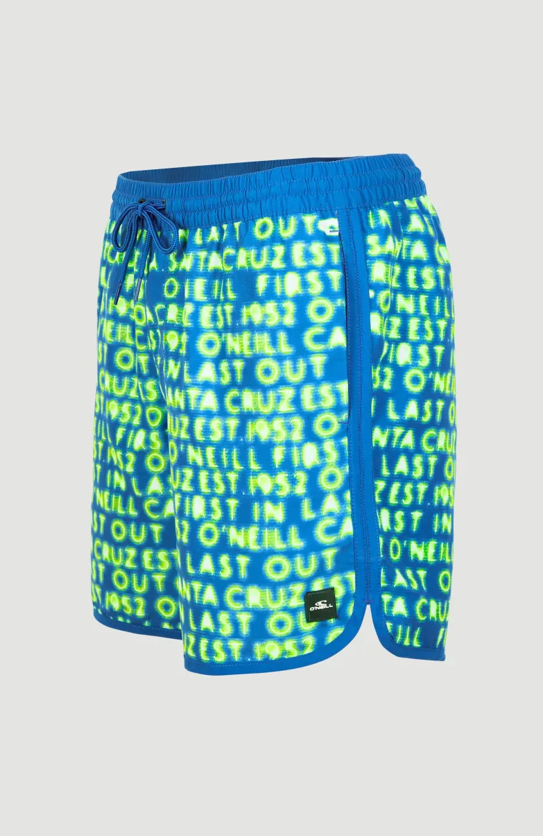 Zwemshort Scallop Neon 16'' | Bright Blue Neon Lights