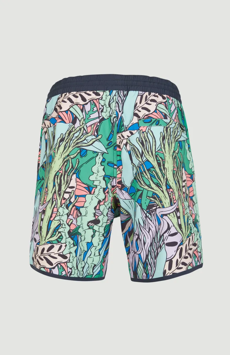Zwemshort Scallop Ocean 16'' | Blue Comic Seaweed