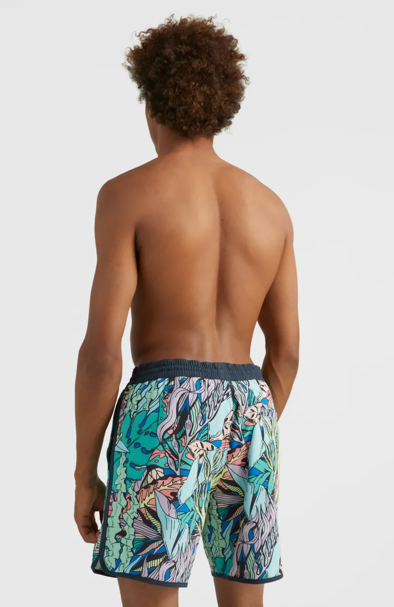 Zwemshort Scallop Ocean 16'' | Blue Comic Seaweed